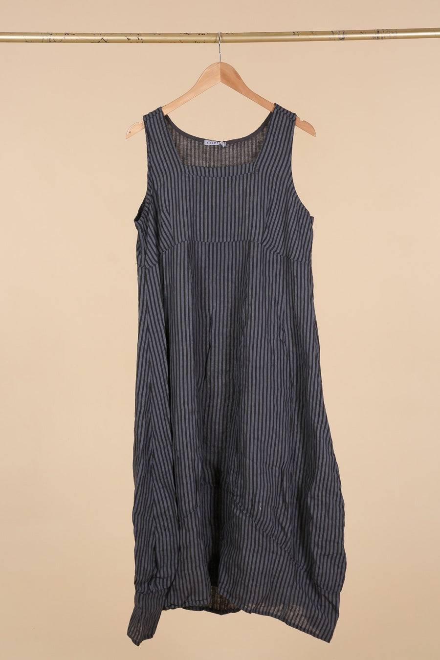 Italian Linen Sleeveless Striped Dress - Various Colours