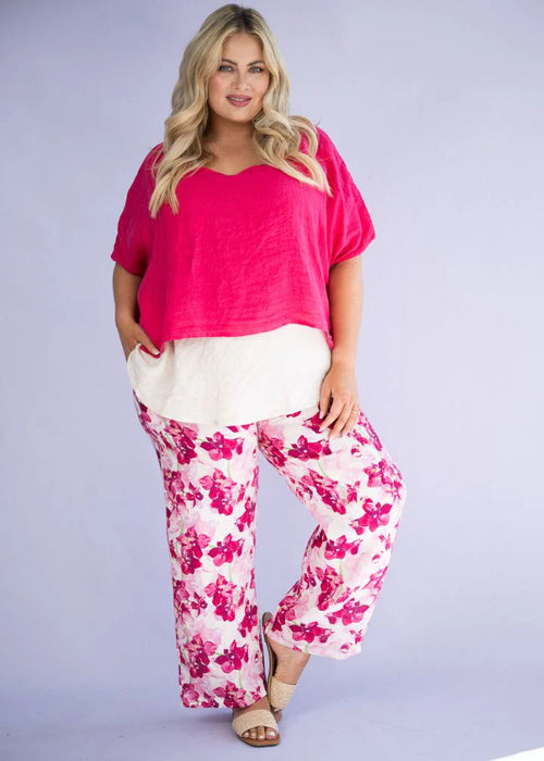 Donna Donna ‘Martelino’ Floral Linen Pants - Various Colours