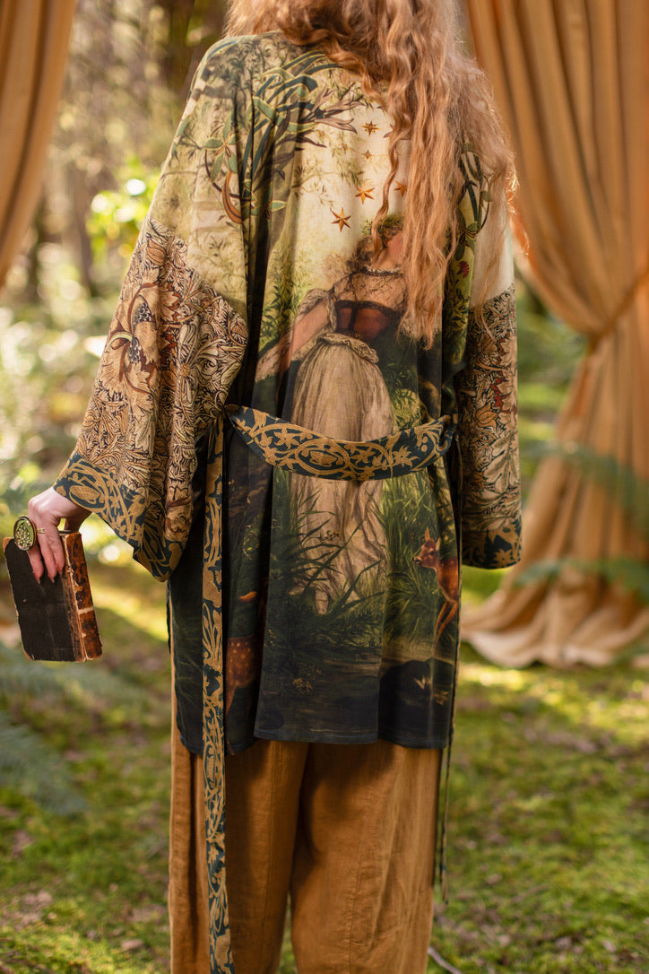 Market Of Stars - The Dawning - Matinée Cropped Duster Kimono - Ophelia & Fawns