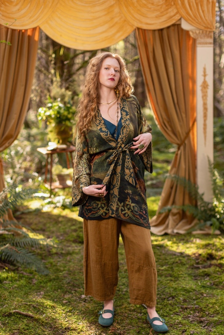 Market Of Stars - The Dawning - Matinée Cropped Duster Kimono - Ophelia & Fawns