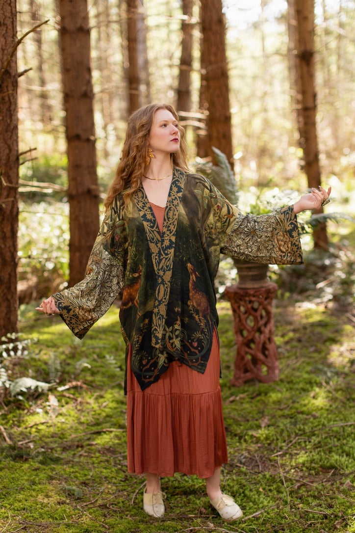 Market Of Stars - The Dawning - Matinée Cropped Duster Kimono - Ophelia & Fawns