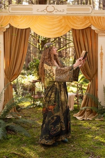 Market Of Stars - The Dawning - Opera Duster Kimono Duster Robe - Ophelia & Fawns