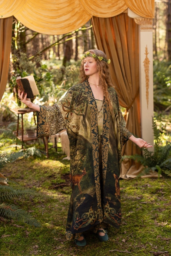 Market Of Stars - The Dawning - Opera Duster Kimono Duster Robe - Ophelia & Fawns