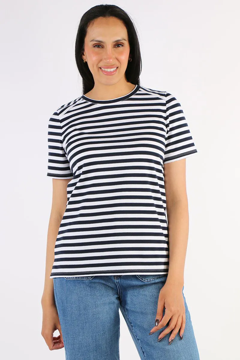 JUMP Clothing - Stripe S/S Tee - Navy/White