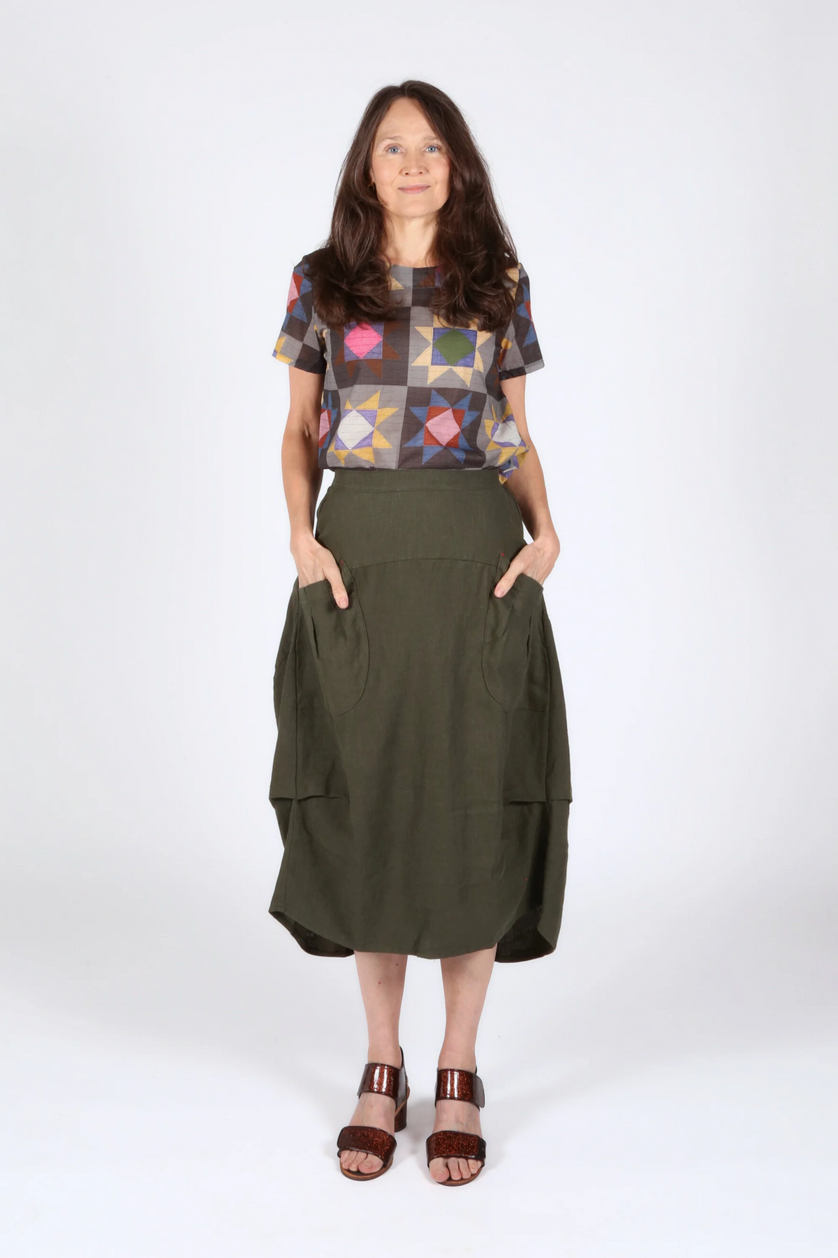 Olga De Polga - Milwaukee Fiesta - Slub Linen Skirt