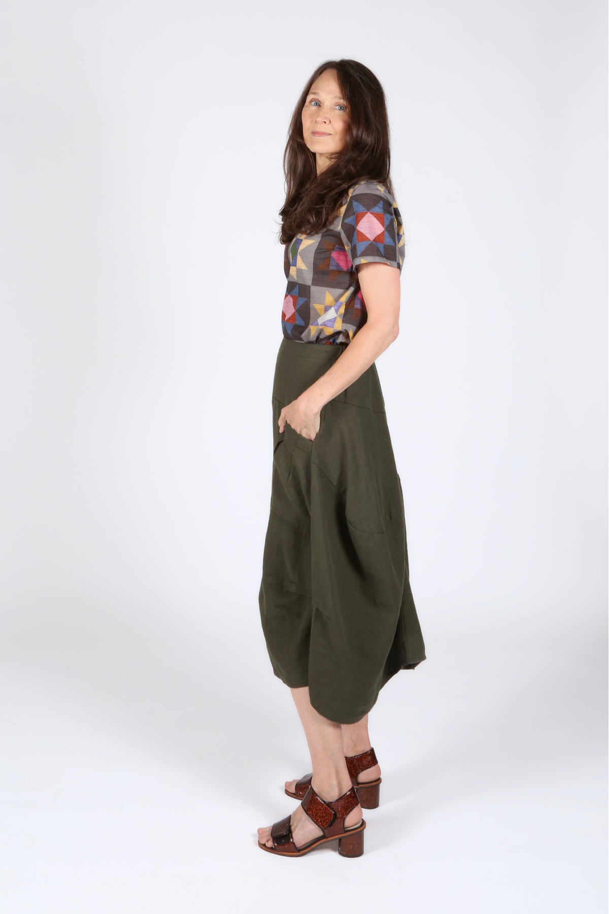 Olga De Polga - Milwaukee Fiesta - Slub Linen Skirt