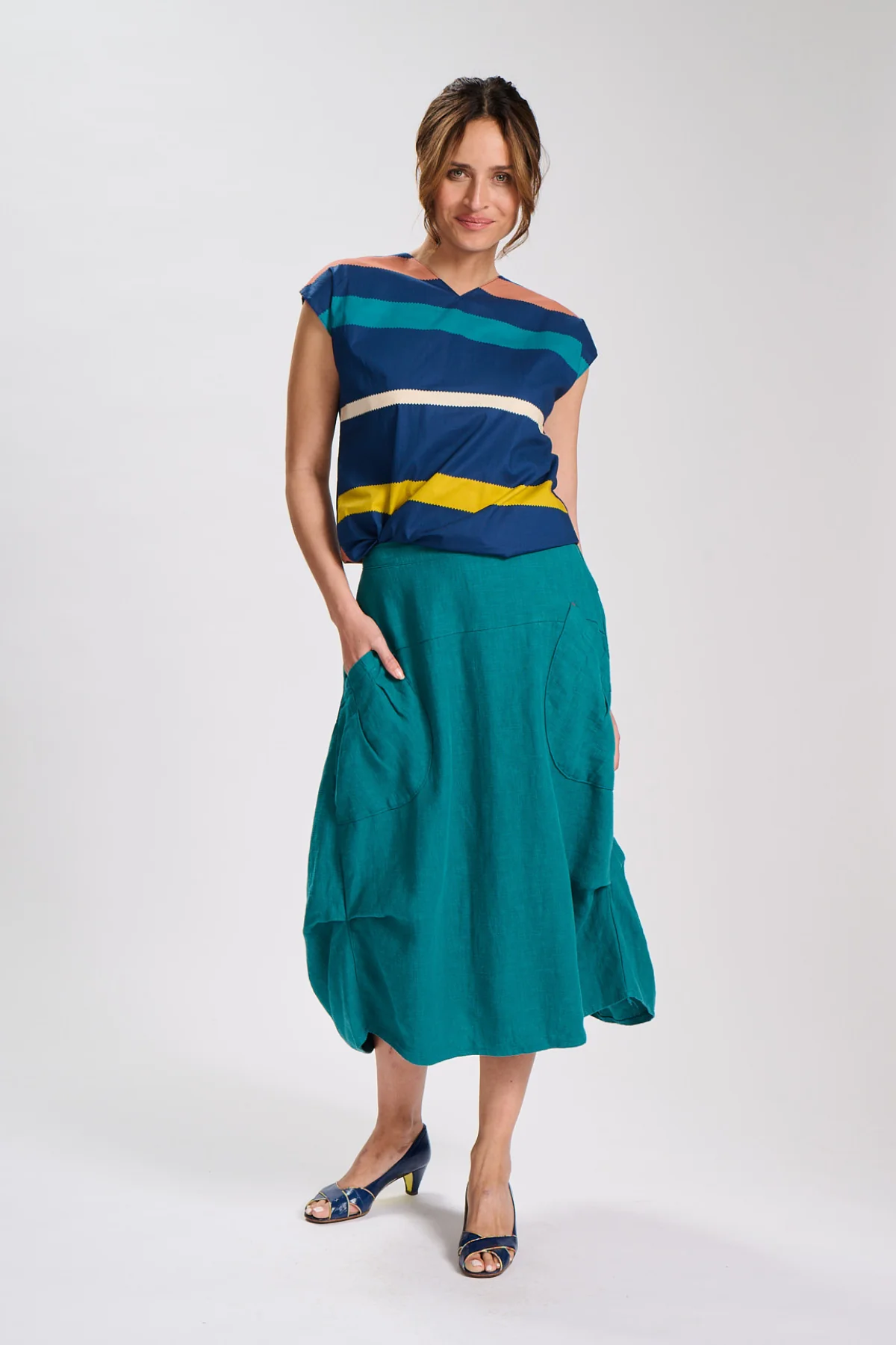 Olga De Polga - Milwaukee Fiesta - Slub Linen Skirt