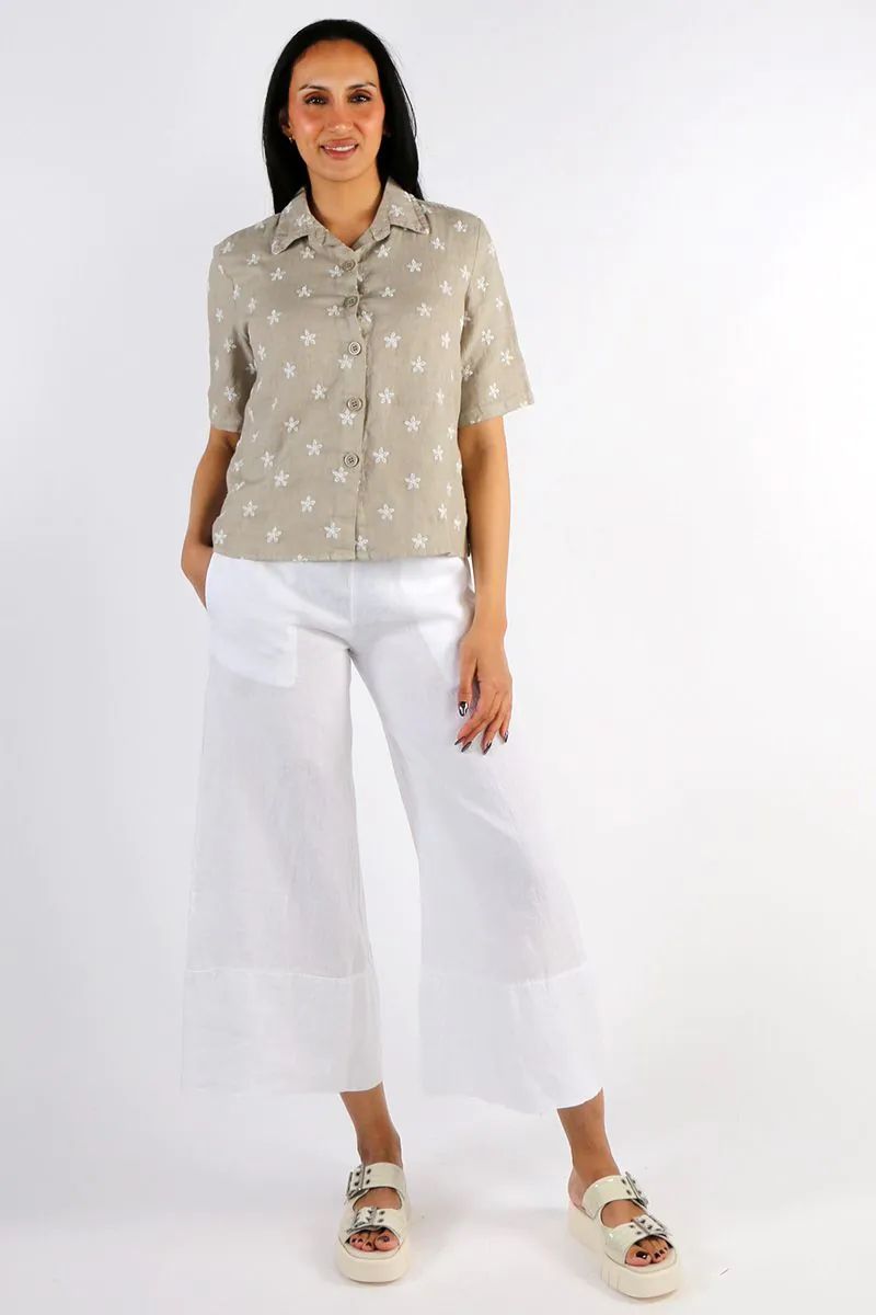 Blueberry Italia Linen Embroidered Shacket - Various Colours