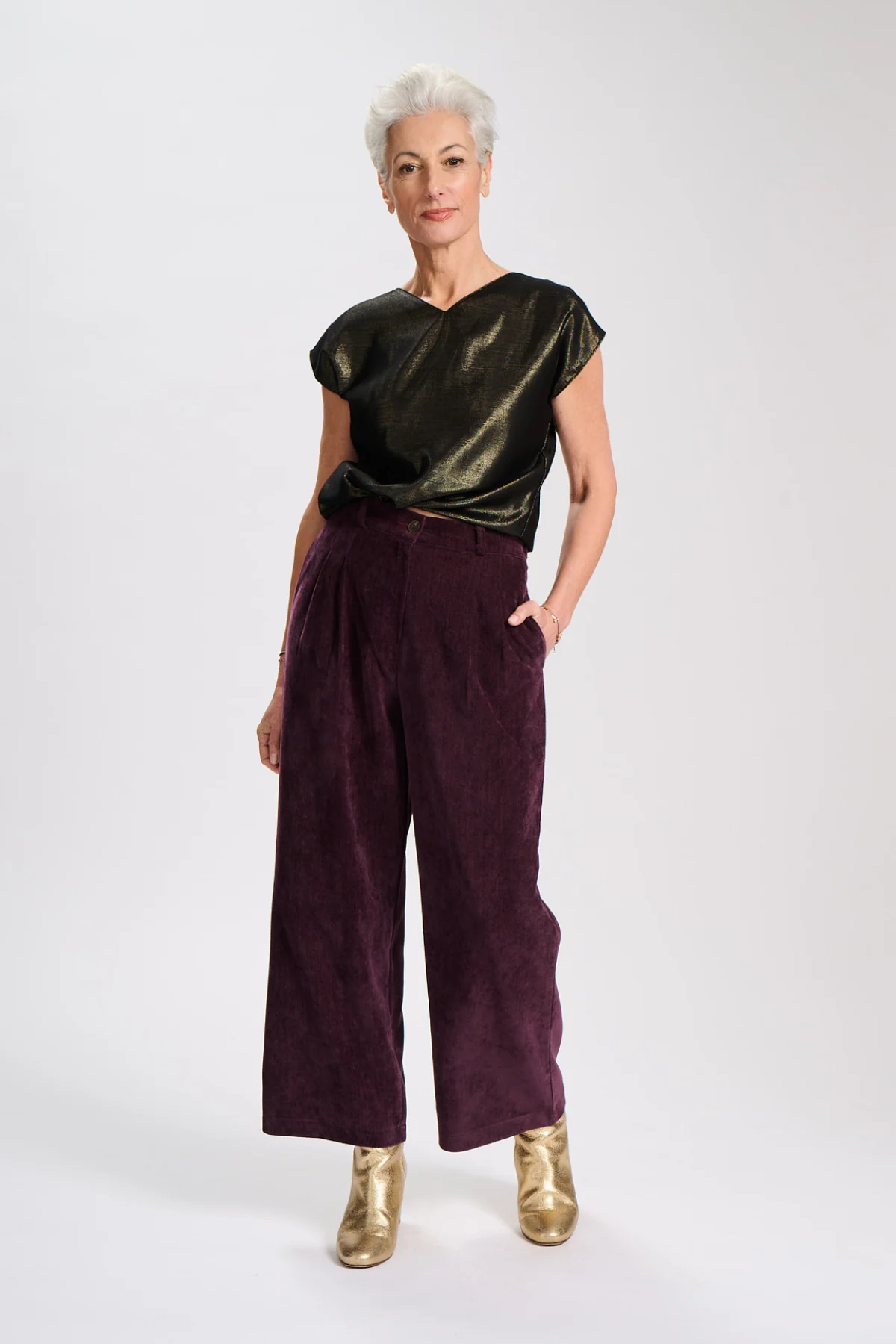 Olga De Polga - Claude Valentina - Tencel Pants - Aubergine