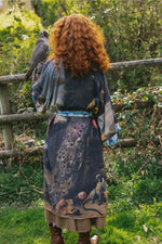 ‘Wild Beauty Opera’ Duster Bamboo Kimono Robe With Peacock