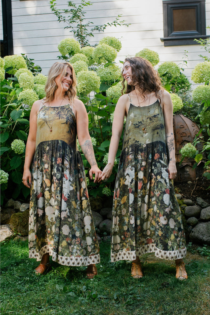 ‘I Dream in Flowers’ Bohéme Slip Dress with Bees