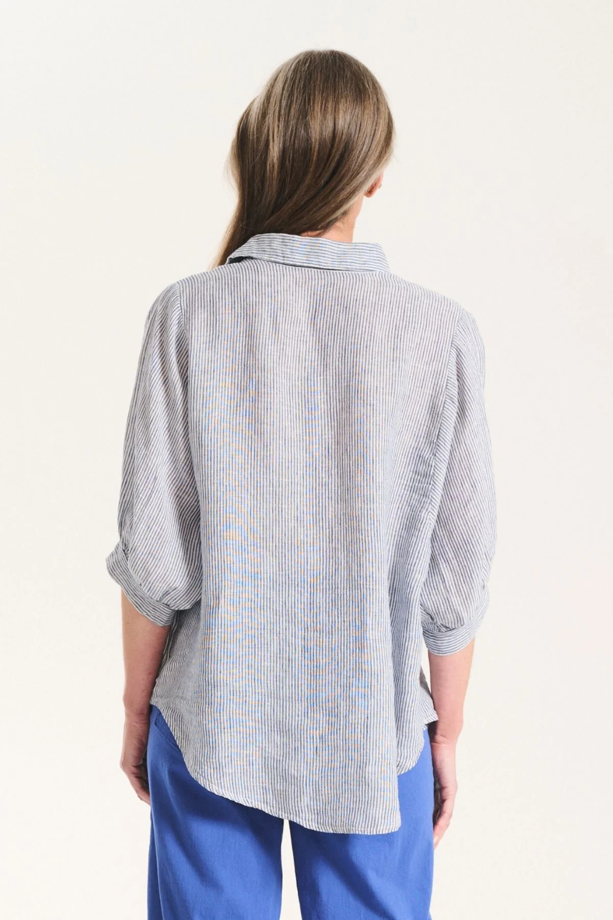 Olga De Polga - Sienna - Linen Shirt - Blue
