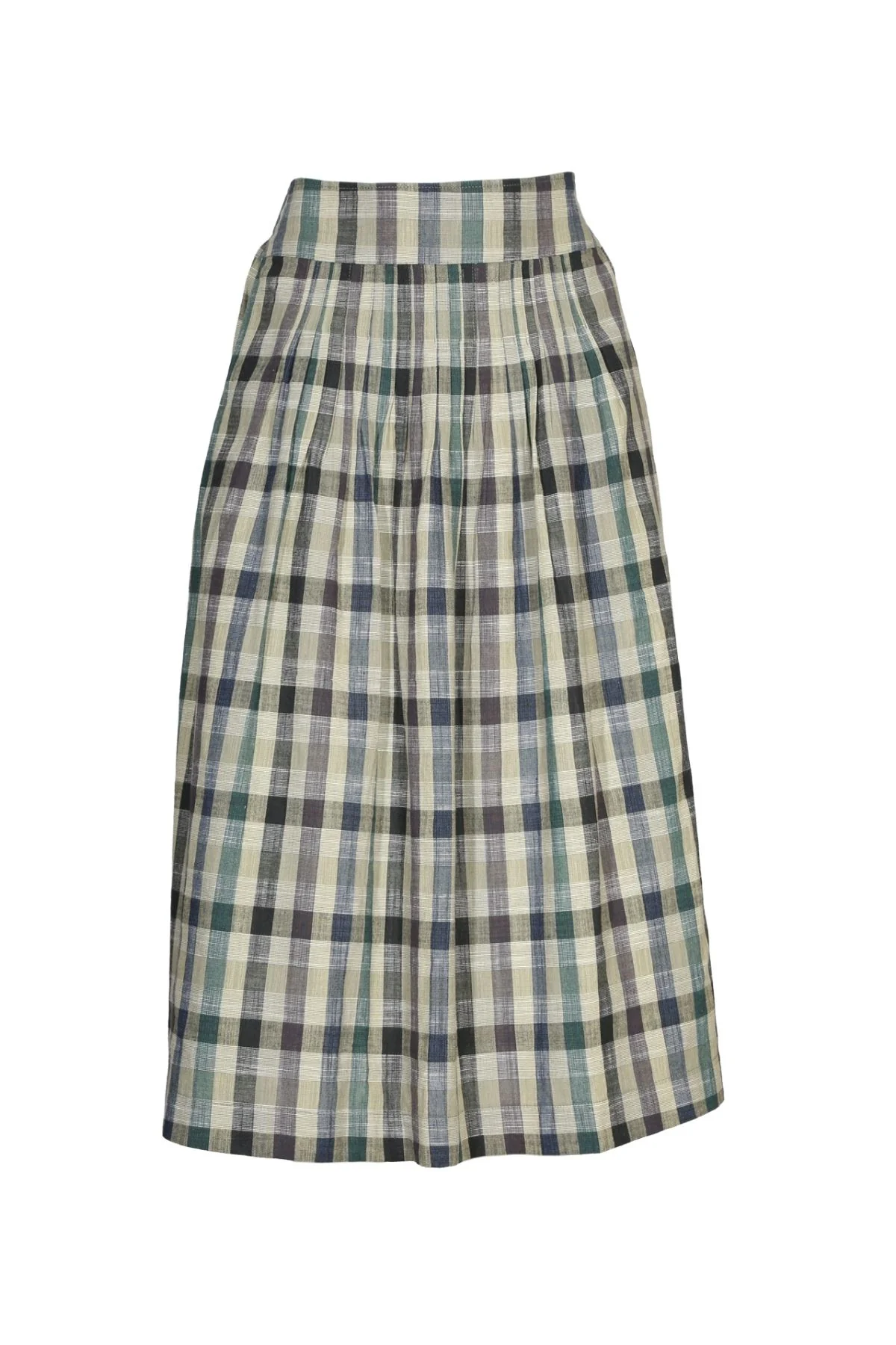 Olga De Polga - Tangier - Plaid Linen/Cotton Skirt - Green