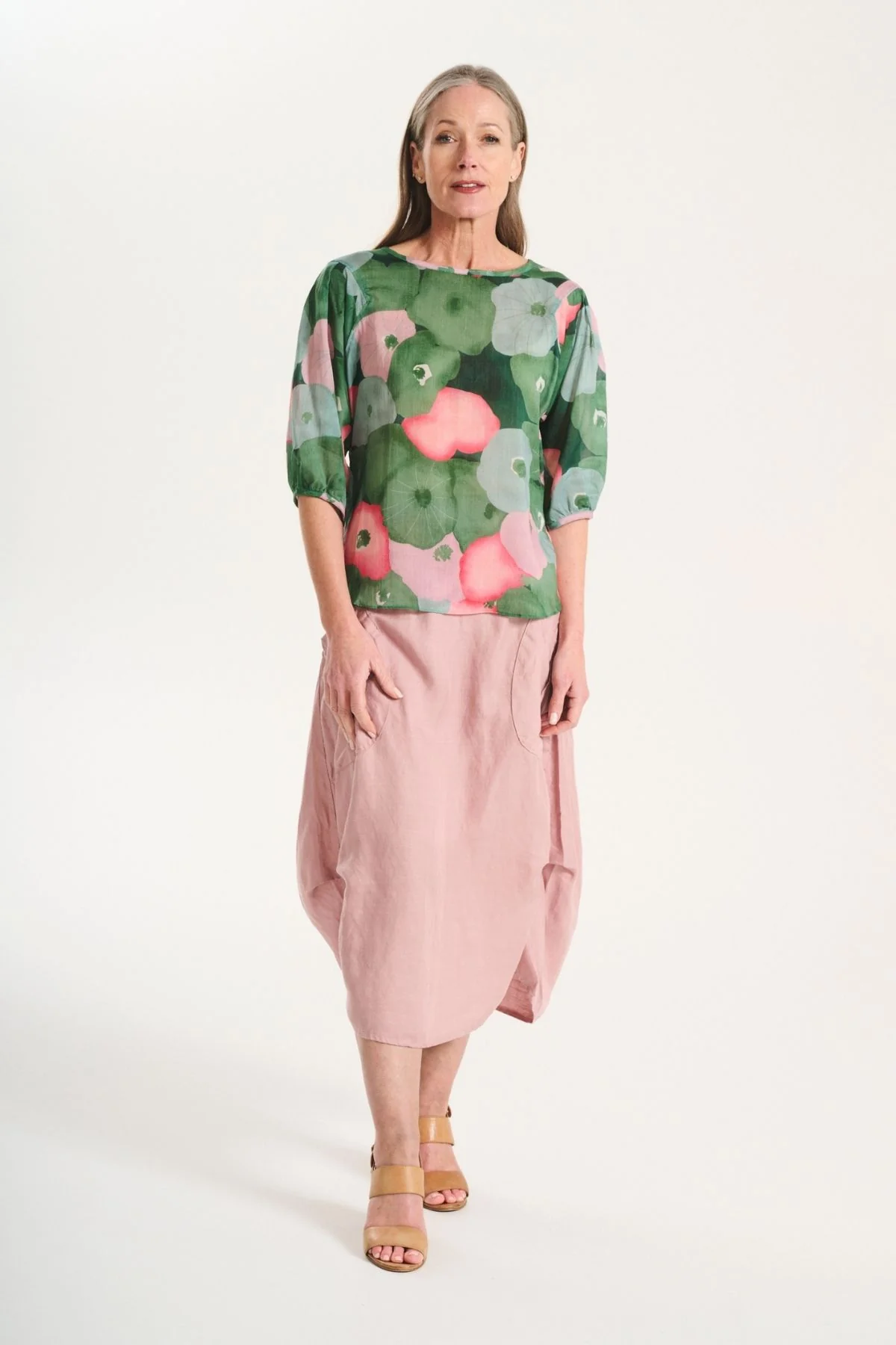 Olga De Polga - Milwaukee Solenne - Linen/Tencel Skirt - Pink