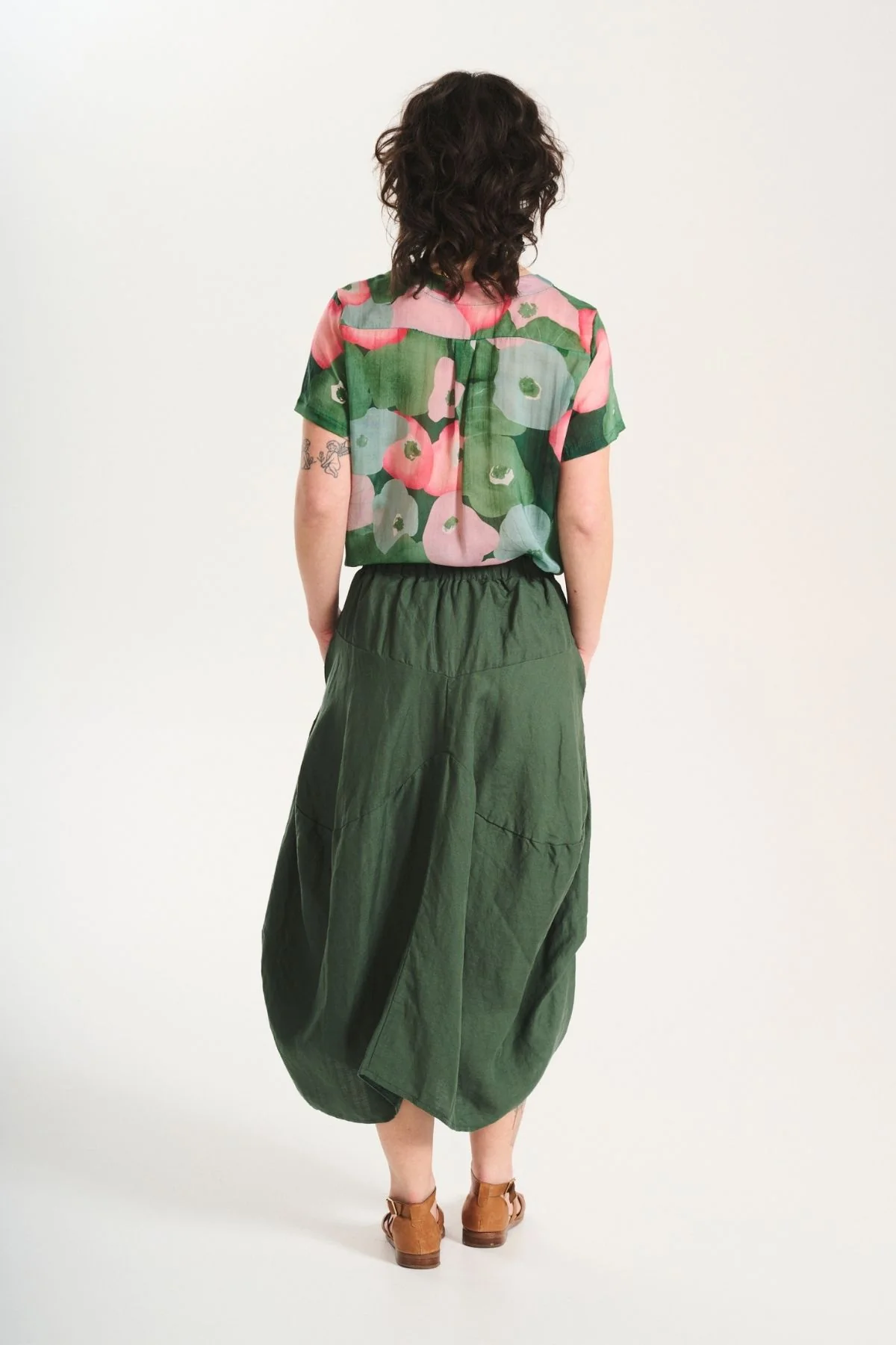 Olga De Polga - Milwaukee Solenne - Linen/Tencel Skirt - Gren