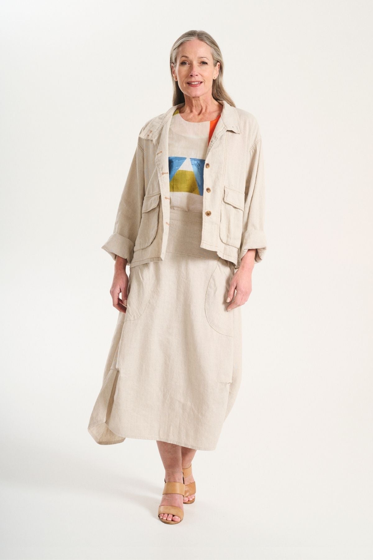 Olga De Polga - Milwaukee Venice - Beach Skirt in Linen - Oat
