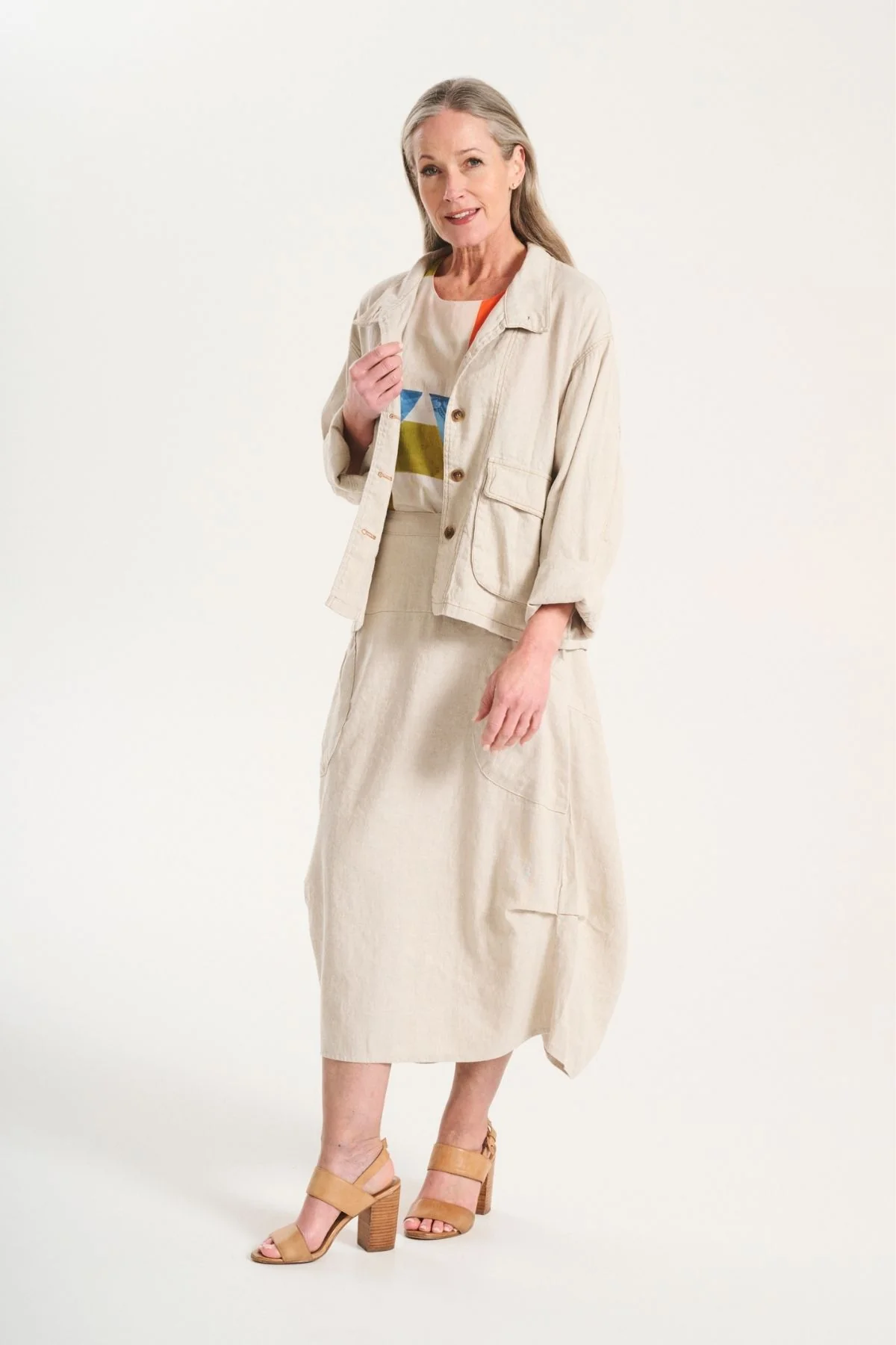 Olga De Polga - Milwaukee Venice - Beach Skirt in Linen - Oat