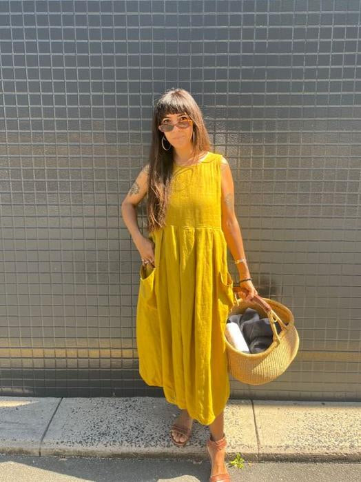 Montaigne - Sartène - Italian Linen Summer Sleeveless Dress