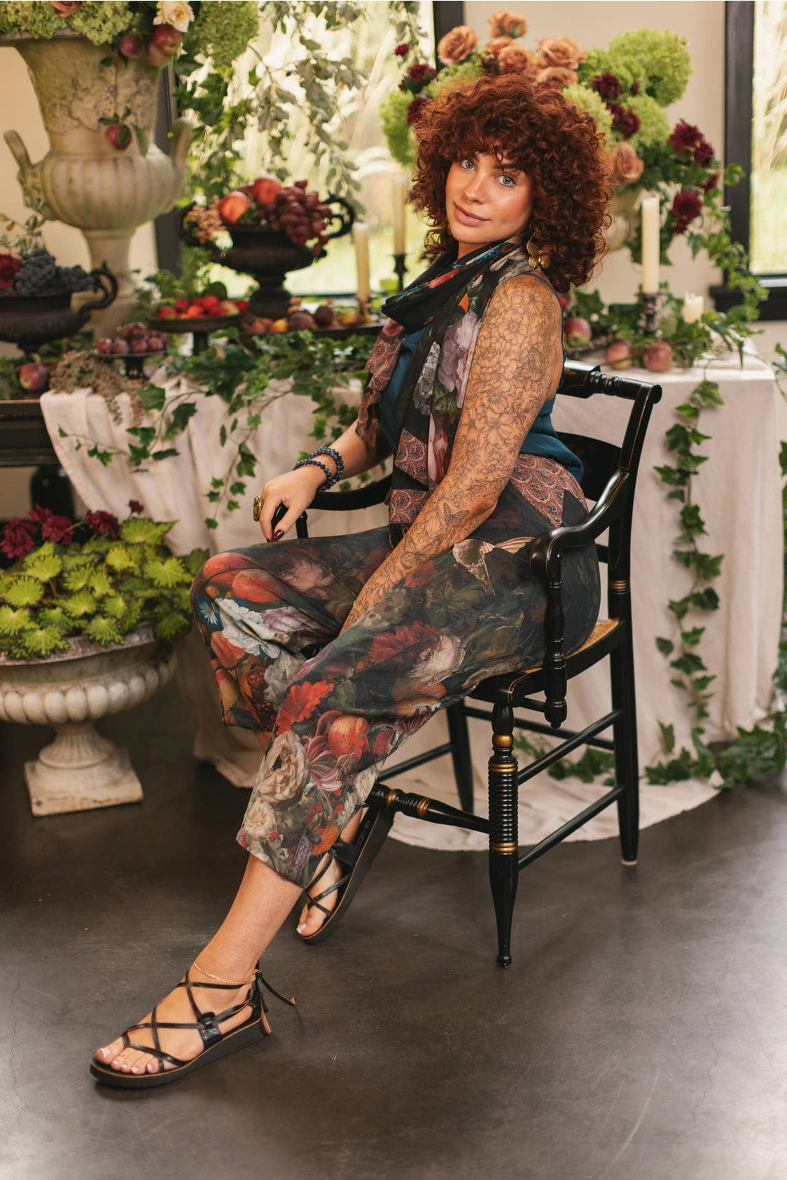 Market of Stars - Flight of Fancy - Linen Cropped Artist Pants - Hummingbird