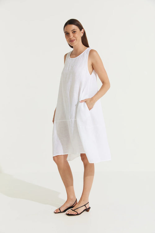 Montaigne ‘Sara’ Sleeveless Italian Linen Dress - Various Colours