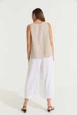 Montaigne ‘Eadie’ Italian Linen Wide Leg Gathered Pants - Various Colours