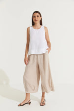 Montaigne ‘Eadie’ Italian Linen Wide Leg Gathered Pants - Various Colours