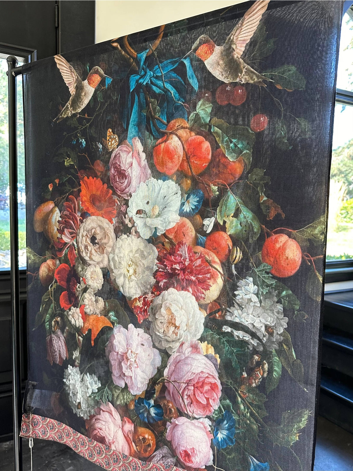 Market Of Stars - Flight of Fancy Floral Scarf - Hummingbirds