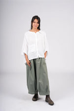 Montaigne ‘Caroline’ Wide Leg Gathered Poplin Cotton Pants - Various Colours