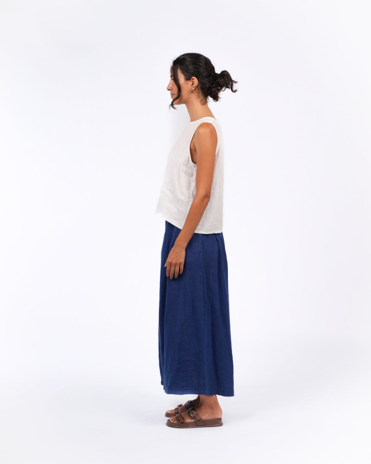 Montaigne Italian Solid Linen Culotte Pants - One Size Fits 8-18 - Various Colours