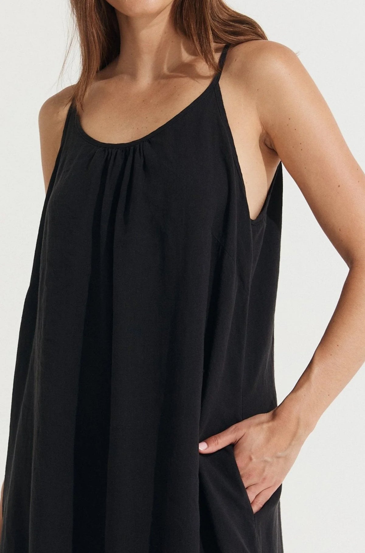 Montaigne ‘Virginie’ Linen Maxi Dress with Side Splits - White - LAST ONE