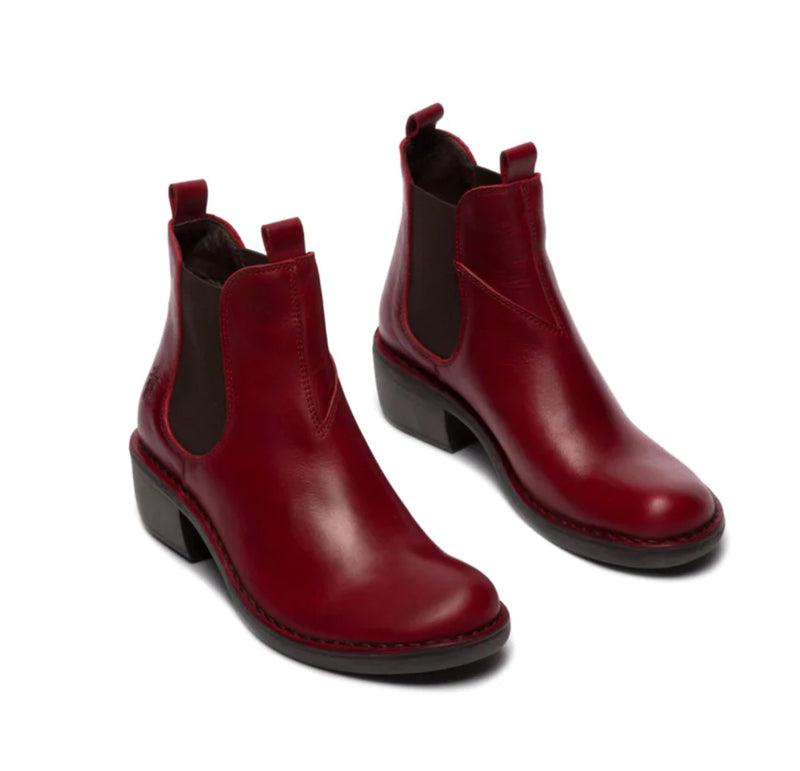 Fly London ‘ Meme’ Chelsea Ankle Boot - Red