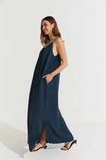 Montaigne ‘Virginie’ Linen Maxi Dress with Side Splits - Various Colours