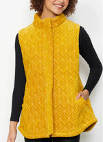 Caju Cotton Velvet Quilted Vest - Gold