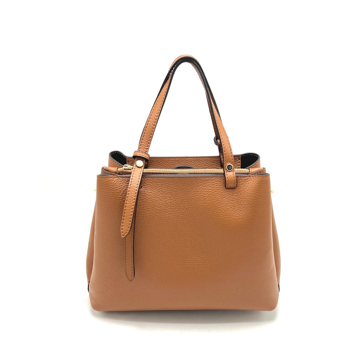 Italian Medium Size Genuine Leather Handbag with Crossbody Strap - Various Colours