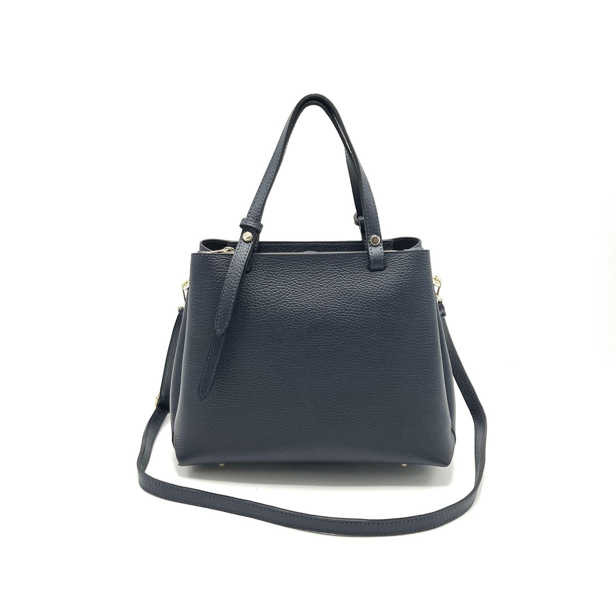 Italian Medium Size Genuine Leather Handbag with Crossbody Strap - Various Colours