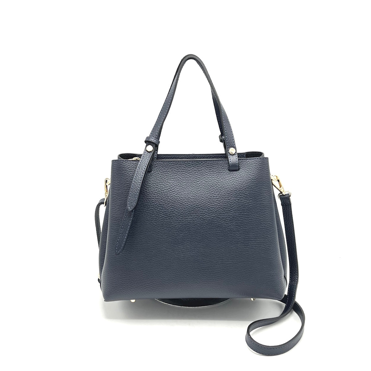 Italian Medium Size Genuine Leather Handbag with Crossbody Strap - Various Colours