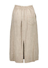 Olga De Polga ‘Hepburn’ Panorama Skirt in Herringbone Linen - Beige - LAST ONE - Size L