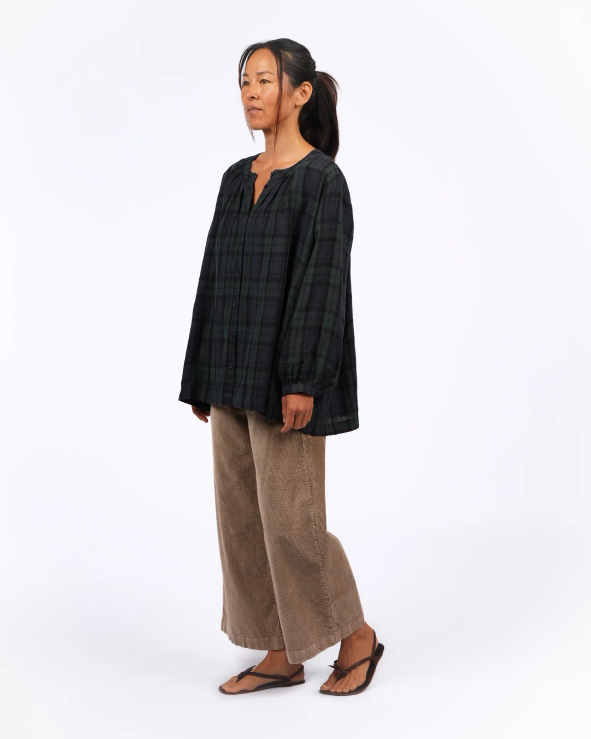 Montaigne - Carmen - Button Through Long Sleeve Top - Tartan