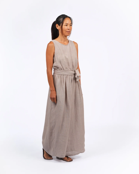 Montaigne - Alba - French Linen Tie-Waist Jumpsuit - Houndstooth