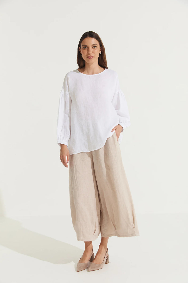 Montaigne ‘Gina’ Linen Long Sleeve Top - Various Colours