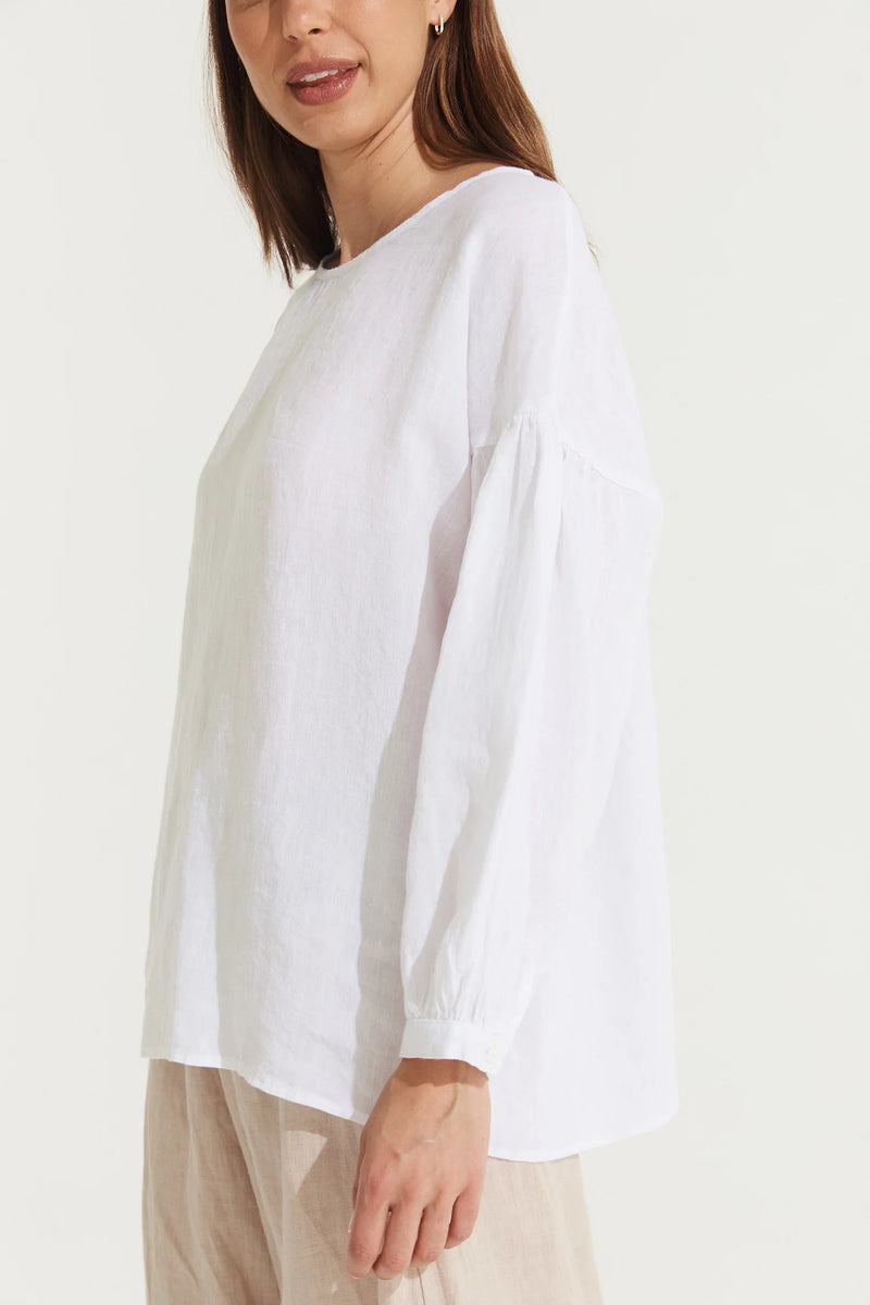 Montaigne ‘Gina’ Linen Long Sleeve Top - Various Colours