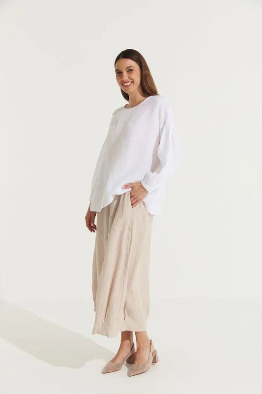 Montaigne ‘Gina’ Linen Long Sleeve Top - Various Colours