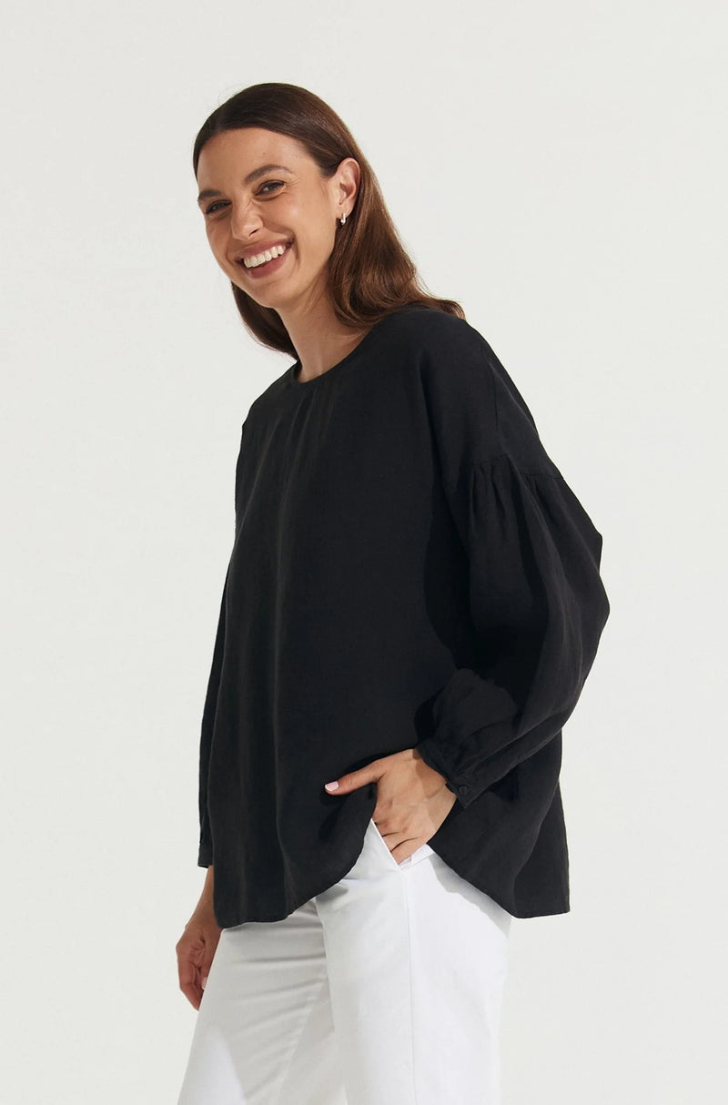 Montaigne ‘Gina’ Linen Long Sleeve Top - Various Colours