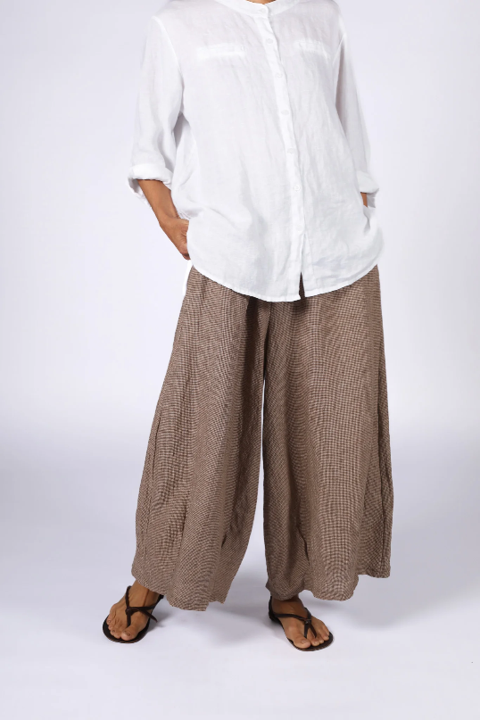 Montaigne - Eadie - Linen Pants in Fine Houndstooth - Various Colours