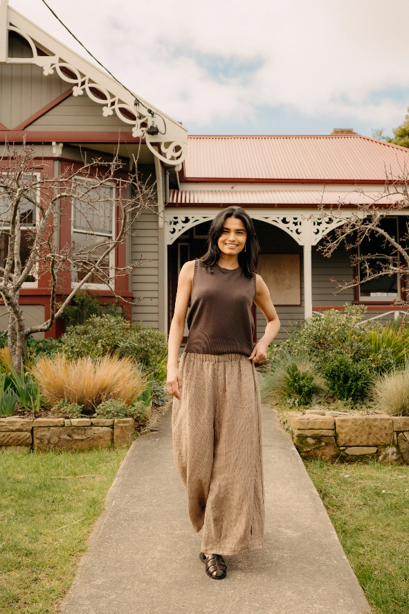 Montaigne - Eadie - Linen Pants in Fine Houndstooth - Various Colours