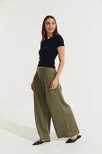 Montaigne ‘Charlotte’ Pleated Wide Leg Linen Pants - Various Colours