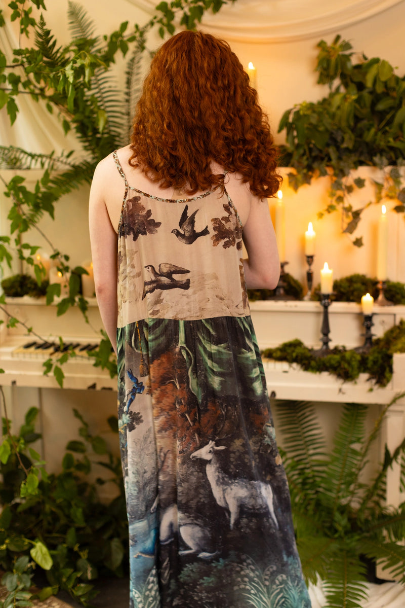 ‘Theatre of Dreams’ Bohéme Bamboo Slip Dress with Deer