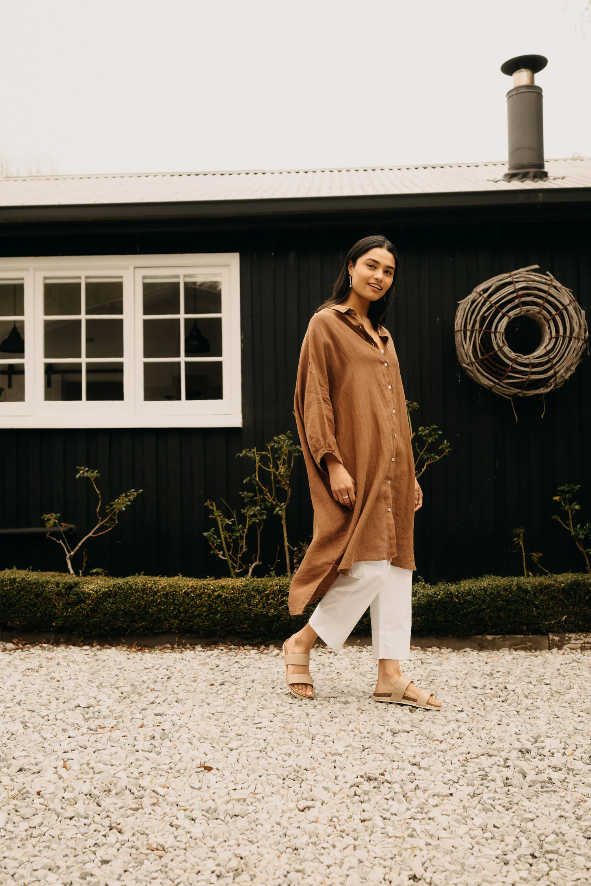Montaigne - Romie - Oversized Linen Shirt Dress  - Various Colours