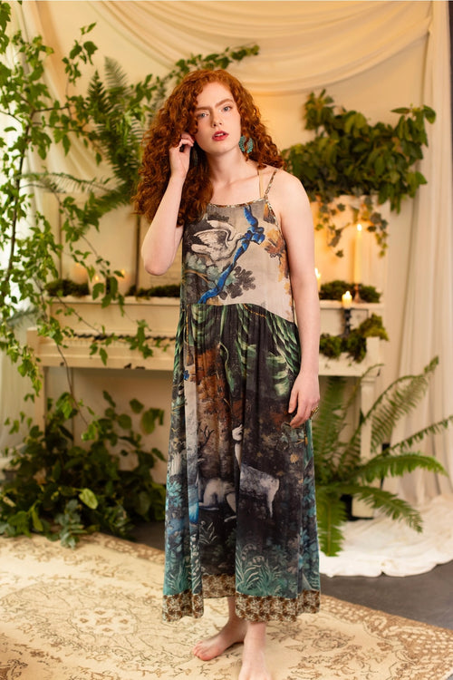 ‘Theatre of Dreams’ Bohéme Bamboo Slip Dress with Deer