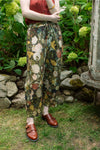 ‘I Dream in Flowers’ Boho Linen Bee Print Cropped Artist Pants